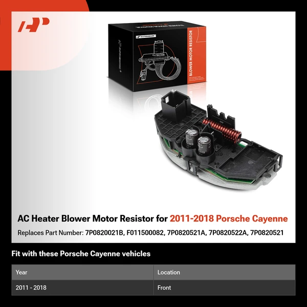 AC Heater Blower Motor Resistor for 2011-2018 Porsche Cayenne