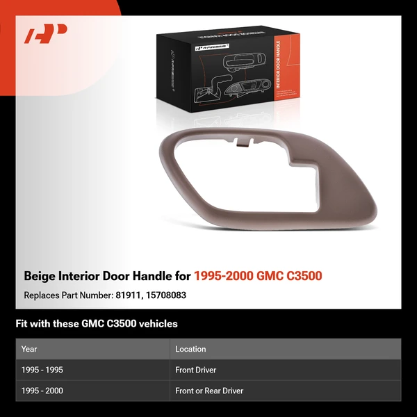 Beige Interior Door Handle for 1995-2000 GMC C3500