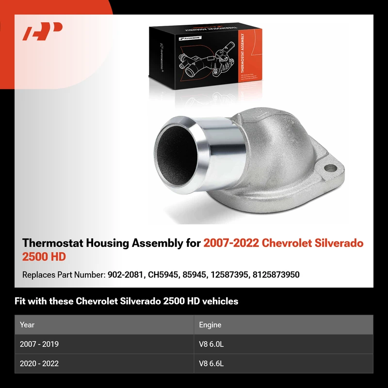 Thermostat Housing Assembly for 2007-2022 Chevrolet Silverado 2500 HD