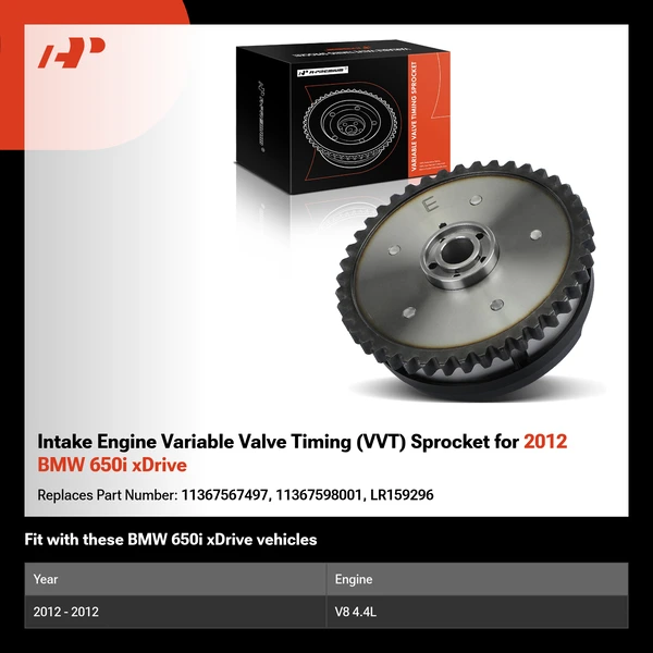 Intake Engine Variable Valve Timing (VVT) Sprocket for 2012 BMW 650i xDrive