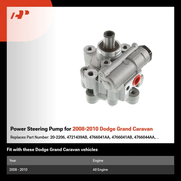Power Steering Pump for 2008-2010 Dodge Grand Caravan