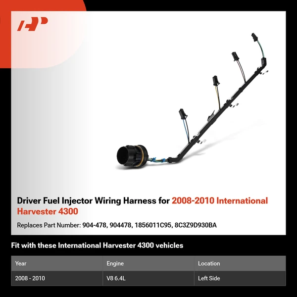 Driver Fuel Injector Wiring Harness for 2008-2010 International Harvester 4300
