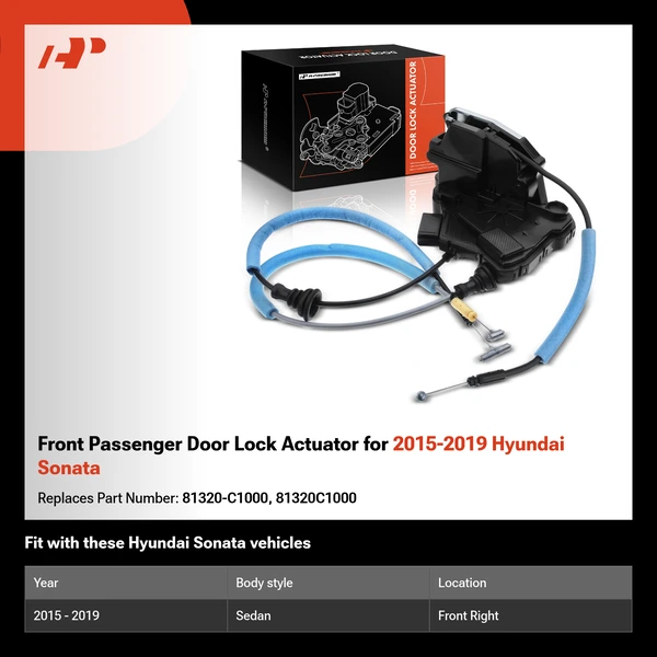 Front Passenger Door Lock Actuator for 2015-2019 Hyundai Sonata