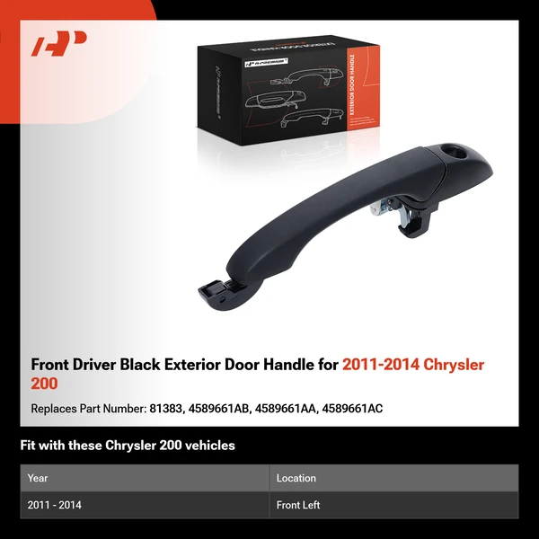 Front Driver Black Exterior Door Handle for 2011-2014 Chrysler 200