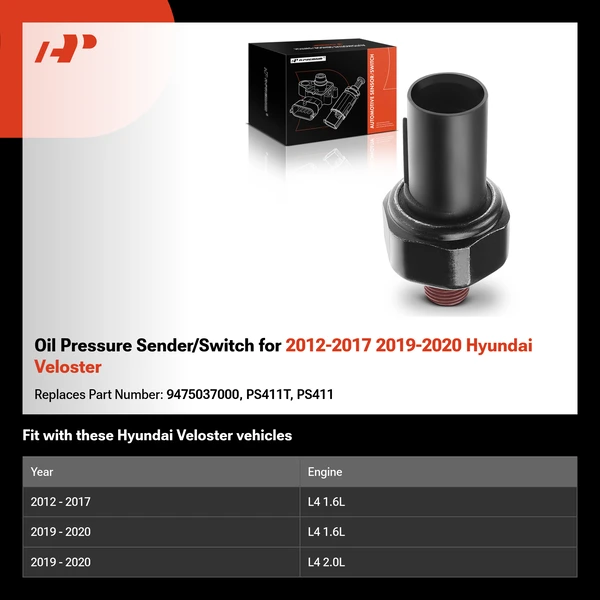 Oil Pressure Sender/Switch for 2012-2017 2019-2020 Hyundai Veloster