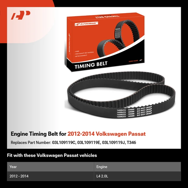 Engine Timing Belt for 2012-2014 Volkswagen Passat