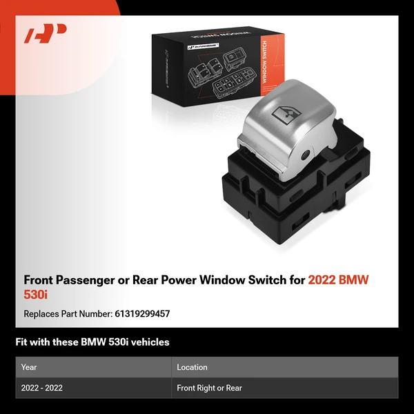 Front Passenger or Rear Power Window Switch for 2022 BMW 530i