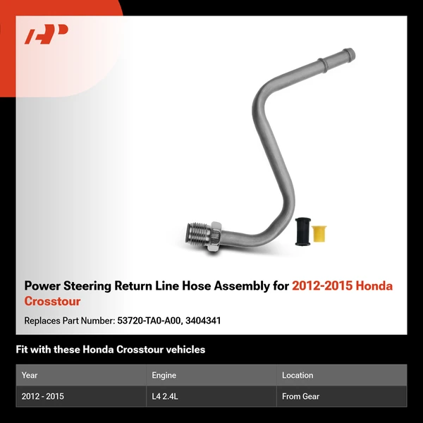 Power Steering Return Line Hose Assembly for 2012-2015 Honda Crosstour