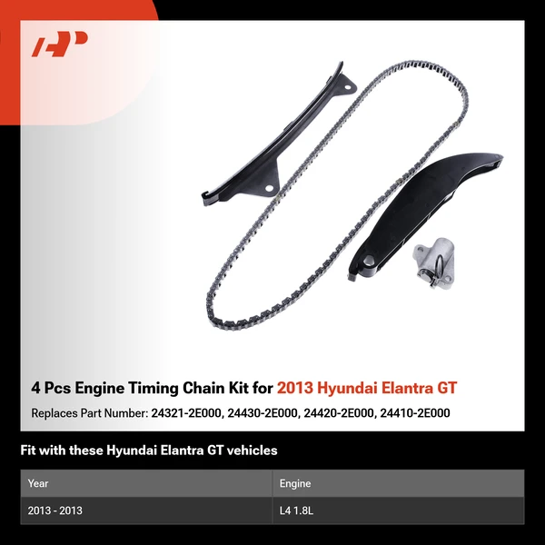 4 Pcs Engine Timing Chain Kit for 2013 Hyundai Elantra GT