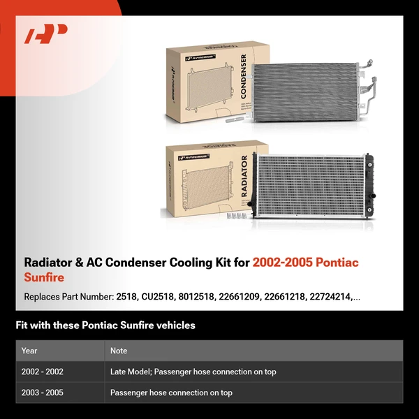 Radiator & AC Condenser Cooling Kit for 2002-2005 Pontiac Sunfire