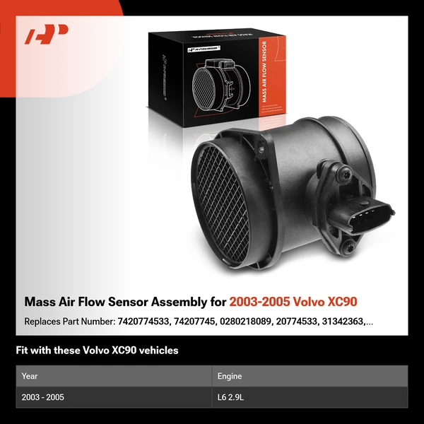 Mass Air Flow Sensor Assembly for 2003-2005 Volvo XC90