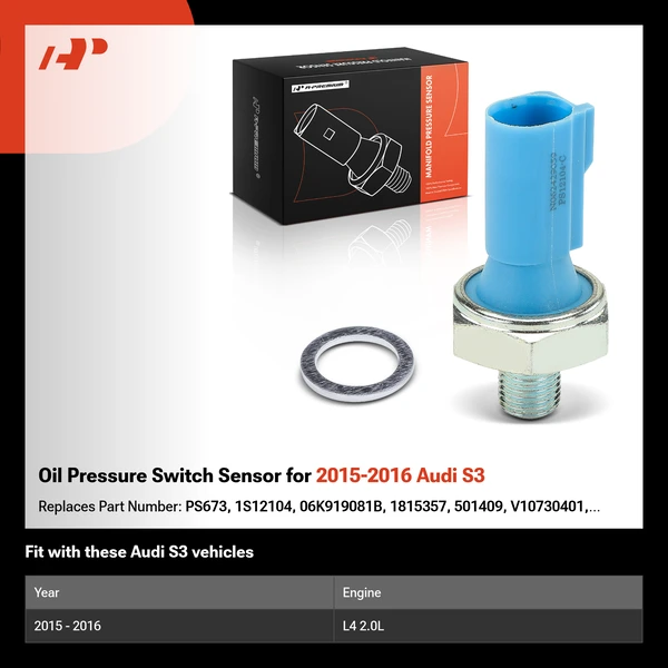 Oil Pressure Switch Sensor for 2015-2016 Audi S3