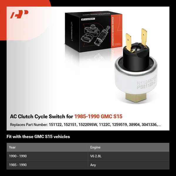 AC Clutch Cycle Switch for 1985-1990 GMC S15