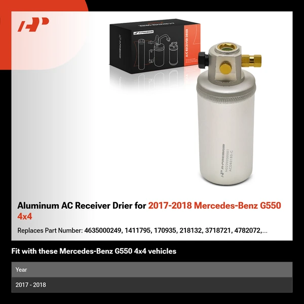 Aluminum AC Receiver Drier for 2017-2018 Mercedes-Benz G550 4x4