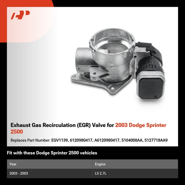 Exhaust Gas Recirculation (EGR) Valve for 2003 Dodge Sprinter 2500