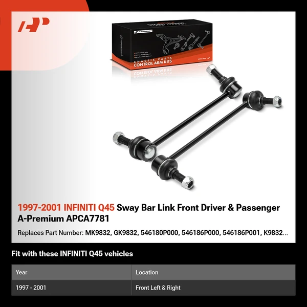 1997-2001 INFINITI Q45 Sway Bar Link Front Driver & Passenger A-Premium APCA7781