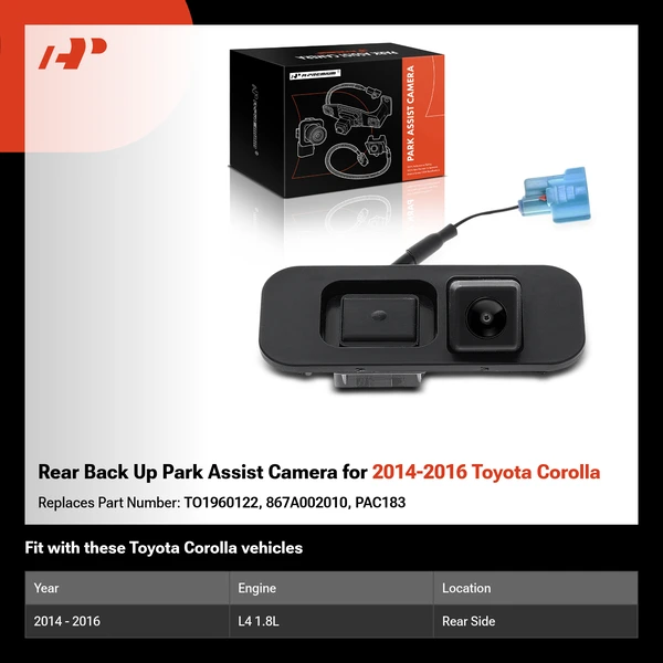 Rear Back Up Park Assist Camera for 2014-2016 Toyota Corolla