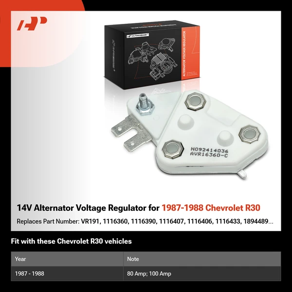 14V Alternator Voltage Regulator for 1987-1988 Chevrolet R30