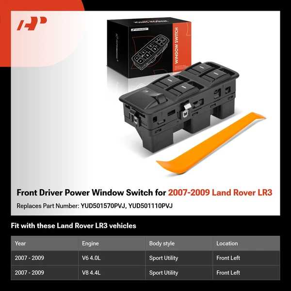 Front Driver Power Window Switch for 2007-2009 Land Rover LR3