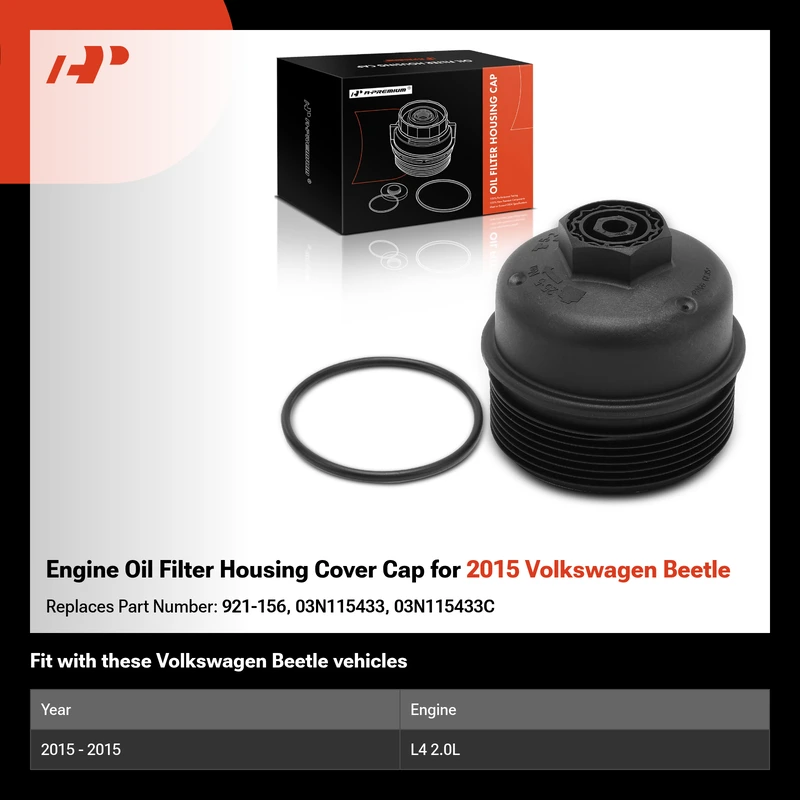 Engine Oil Filter Housing Cover Cap for 2015 Volkswagen Beetle
