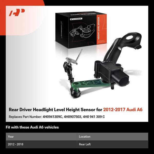 Rear Driver Headlight Level Height Sensor for 2012-2017 Audi A6