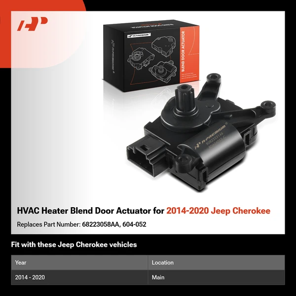 HVAC Heater Blend Door Actuator for 2014-2020 Jeep Cherokee