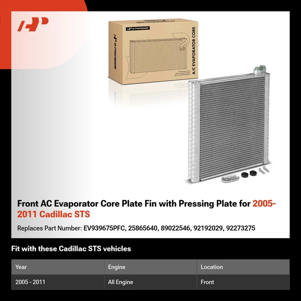 Front AC Evaporator Core Plate Fin with Pressing Plate for 2005-2011 Cadillac STS