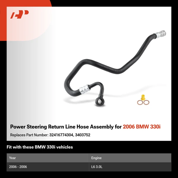 Power Steering Return Line Hose Assembly for 2006 BMW 330i