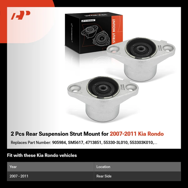2 Pcs Rear Suspension Strut Mount for 2007-2011 Kia Rondo