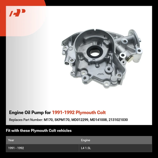 Engine Oil Pump for 1991-1992 Plymouth Colt