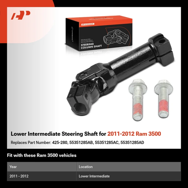 Lower Intermediate Steering Shaft for 2011-2012 Ram 3500