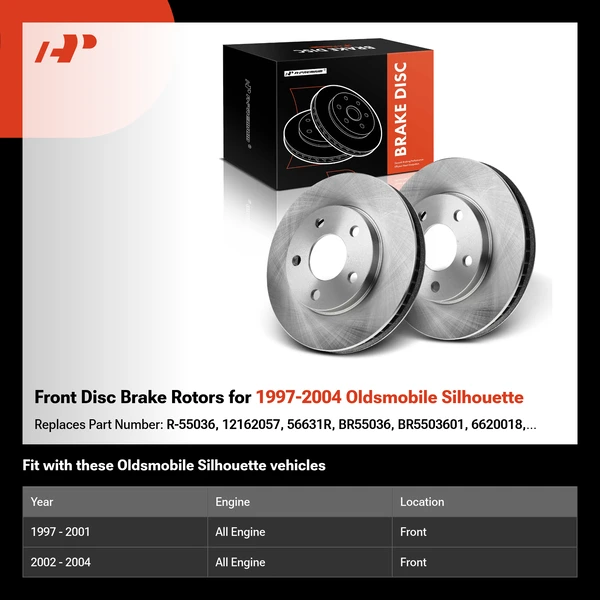 Front Disc Brake Rotors for 1997-2004 Oldsmobile Silhouette