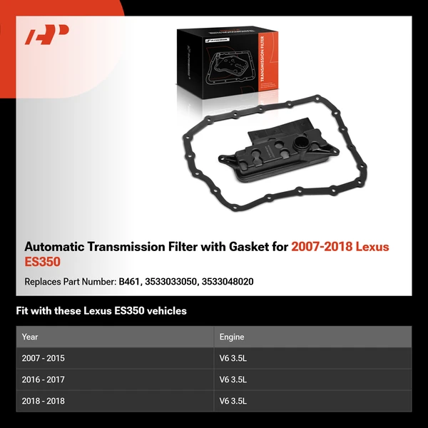 Automatic Transmission Filter with Gasket for 2007-2018 Lexus ES350
