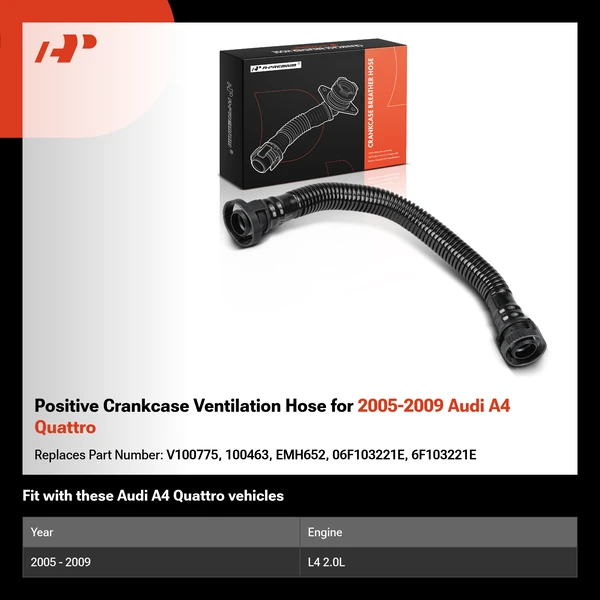 Positive Crankcase Ventilation Hose for 2005-2009 Audi A4 Quattro