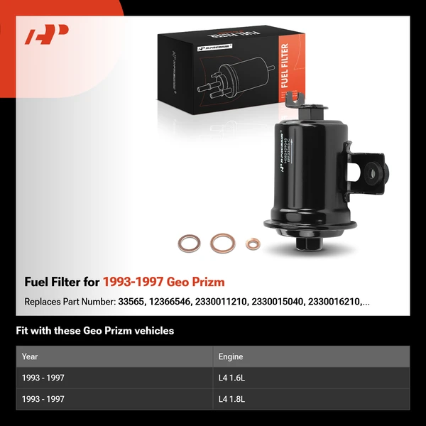 Fuel Filter for 1993-1997 Geo Prizm