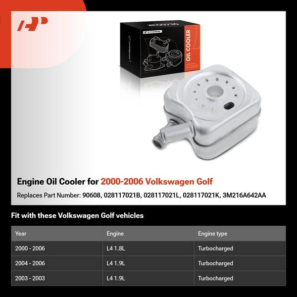 Engine Oil Cooler for 2000-2006 Volkswagen Golf