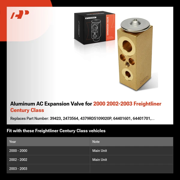 Aluminum AC Expansion Valve for 2000 2002-2003 Freightliner Century Class