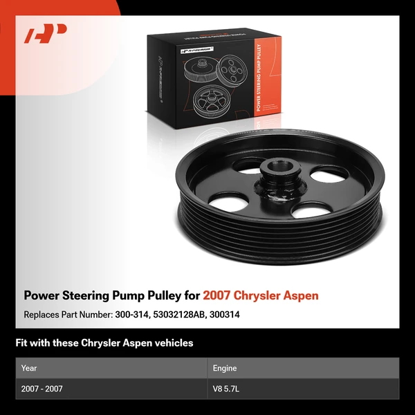 Power Steering Pump Pulley for 2007 Chrysler Aspen