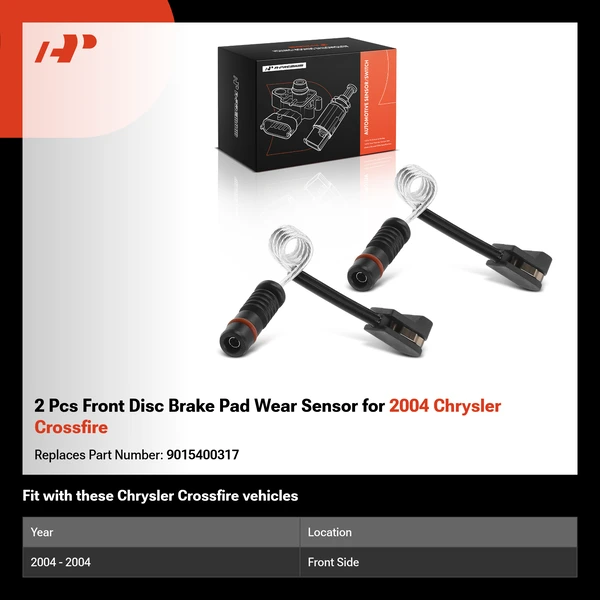 2 Pcs Front Disc Brake Pad Wear Sensor for 2004 Chrysler Crossfire