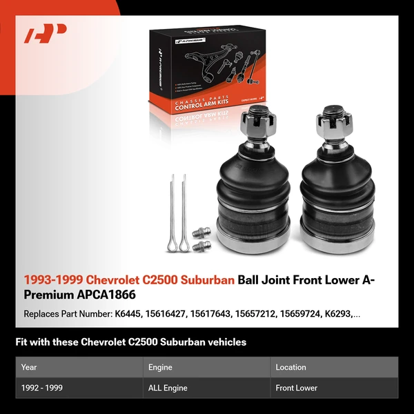 1993-1999 Chevrolet C2500 Suburban Ball Joint Front Lower A-Premium APCA1866