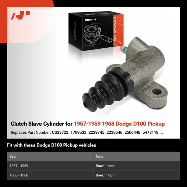 Clutch Slave Cylinder for 1957-1959 1968 Dodge D100 Pickup