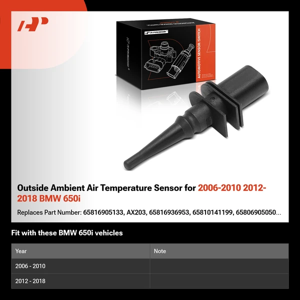 Outside Ambient Air Temperature Sensor for 2006-2010 2012-2018 BMW 650i