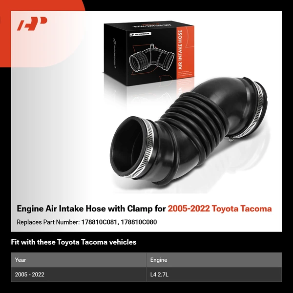 Engine Air Intake Hose with Clamp for 2005-2022 Toyota Tacoma