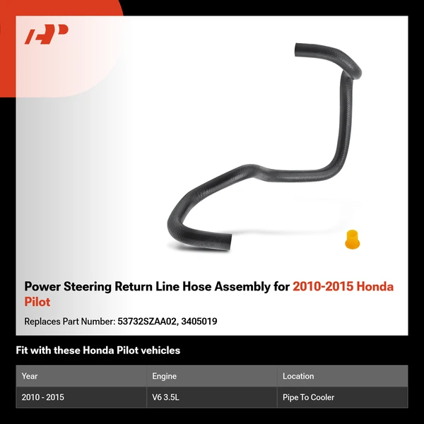 Power Steering Return Line Hose Assembly for 2010-2015 Honda Pilot
