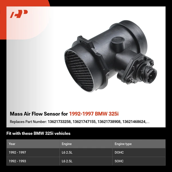 Mass Air Flow Sensor for 1992-1997 BMW 325i