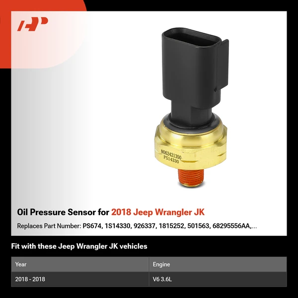 Oil Pressure Sensor for 2018 Jeep Wrangler JK