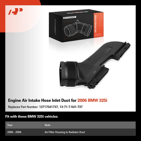 Engine Air Intake Hose Inlet Duct for 2006 BMW 325i