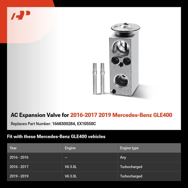AC Expansion Valve for 2016-2017 2019 Mercedes-Benz GLE400