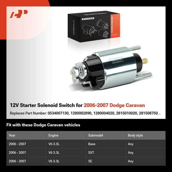 12V Starter Solenoid Switch for 2006-2007 Dodge Caravan