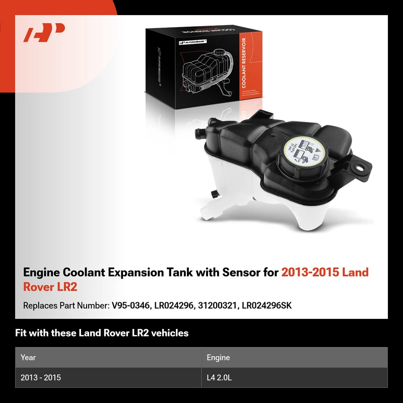 Engine Coolant Expansion Tank with Sensor for 2013-2015 Land Rover LR2